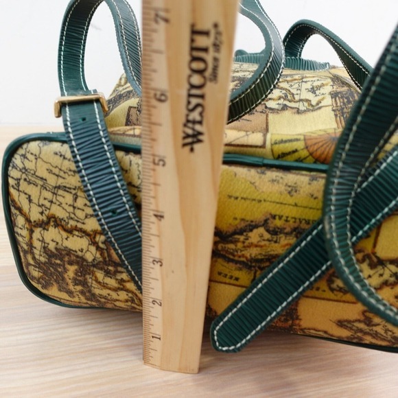 VTG Vittorio Godi World Map Mini Backpack Beige Green Atlas‎ PVC Eclectic Travel main image 13